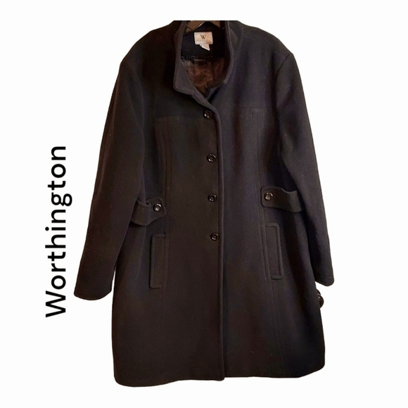 Womens Winter 𝅺BLACK wool lined winter coat Sz 3X - Picture 1 of 10